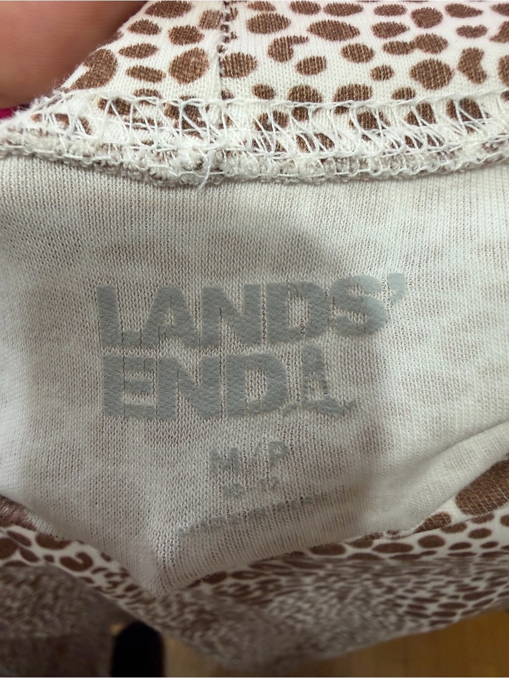Lands’ End Brown & Cream Leopard Print Mock Neck Top - Picture 7 of 9